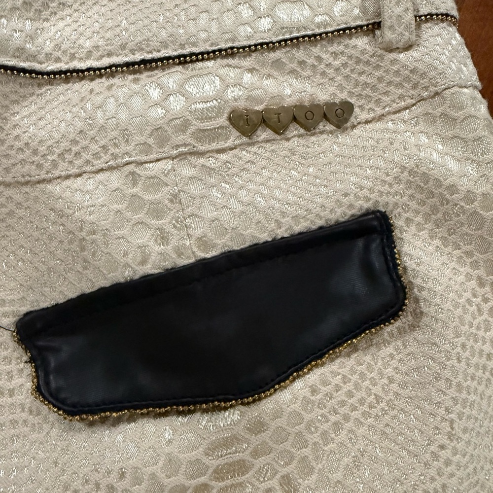 I TOO Gold Textured Pants - Picture 4 of 6